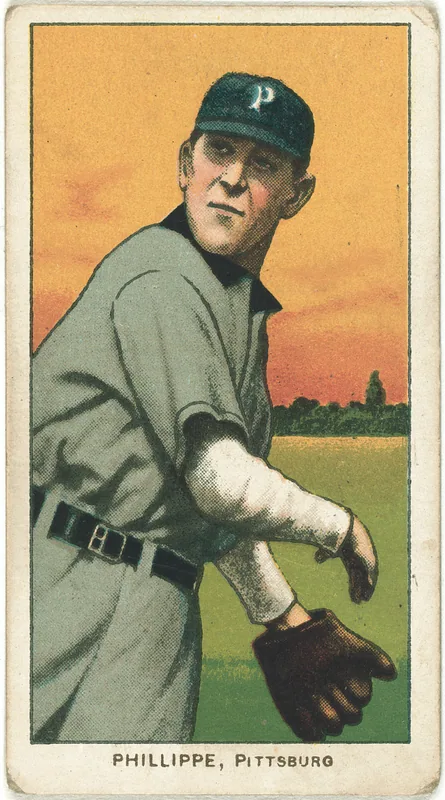 Front of Deacon Phillippe card, 1909 T206 White Borders, catalog no. 3916