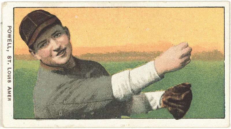 Front of Jack Powell card, 1909 T206 White Borders, catalog no. 3954