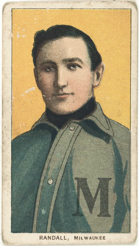 Front of Newt Randall card, 1909 T206 White Borders, catalog no. 4009