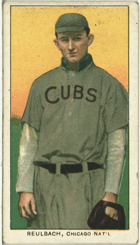 Front of Ed Reulbach card, 1909 T206 White Borders, catalog no. 4046