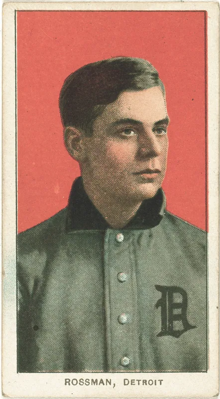 Front of Claude Rossman card, 1909 T206 White Borders, catalog no. 4105