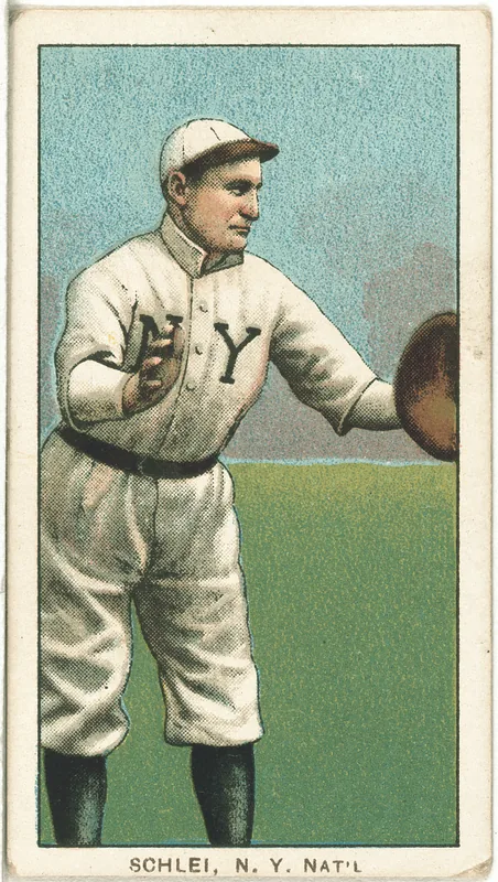Front of Admiral Schlei card, 1909 T206 White Borders, catalog no. 4208