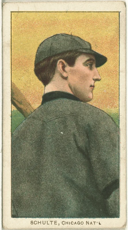 Front of Frank Schulte card, 1909 T206 White Borders, catalog no. 4263