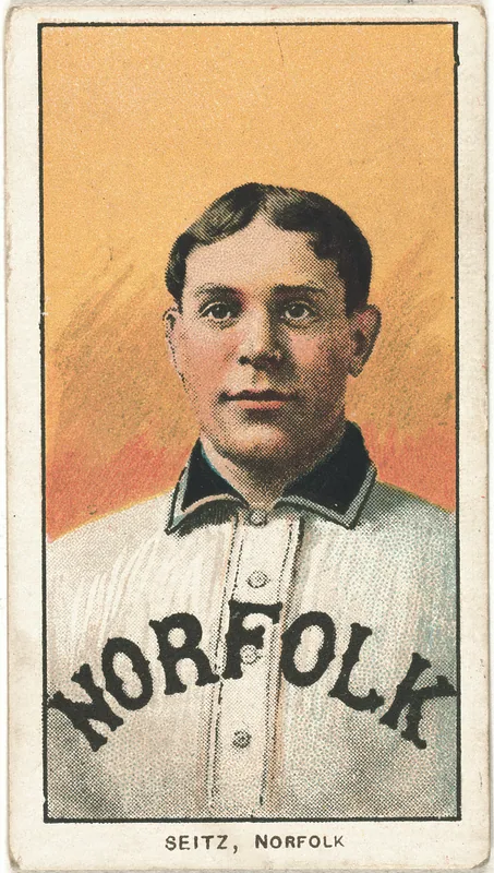 Front of Charles Seitz card, 1909 T206 White Borders, catalog no. 4284