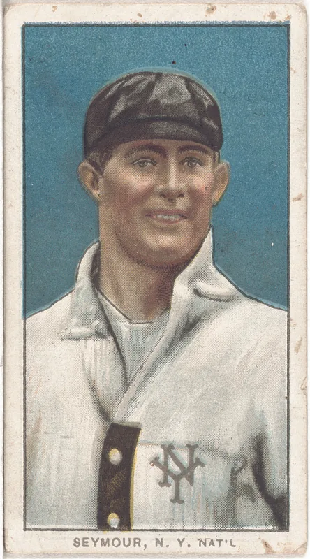Front of Cy Seymour card, 1909 T206 White Borders, catalog no. 4302