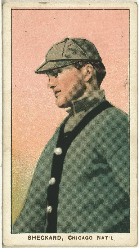 Front of Jimmy Sheckard card, 1909 T206 White Borders, catalog no. 4367