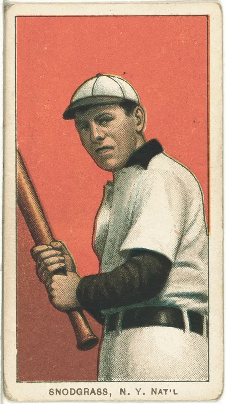 Front of Fred Snodgrass card, 1909 T206 White Borders, catalog no. 4468