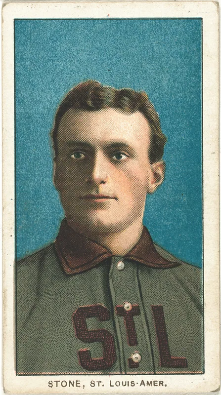 Front of George Stone card, 1909 T206 White Borders, catalog no. 4611