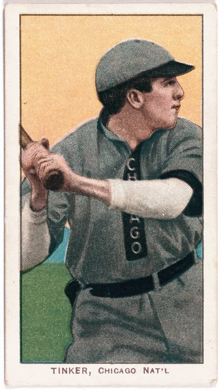 Front of Joe Tinker card, 1909 T206 White Borders, catalog no. 4812