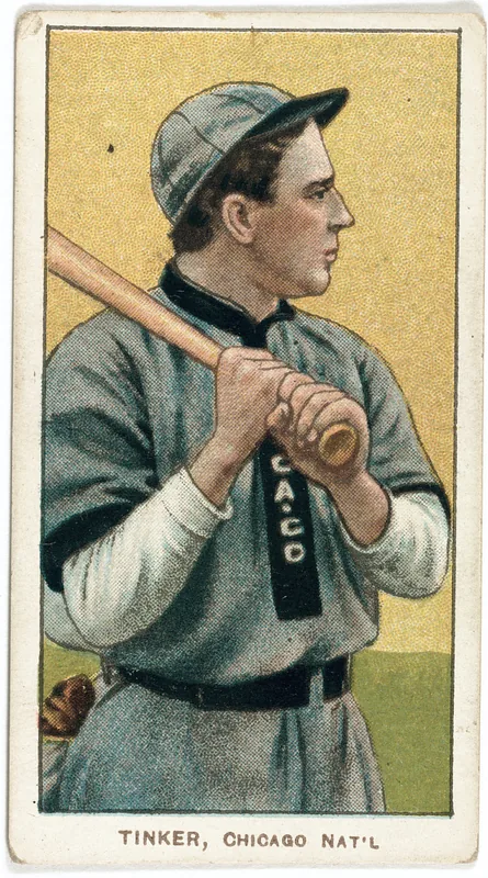 Front of Joe Tinker card, 1909 T206 White Borders, catalog no. 4832