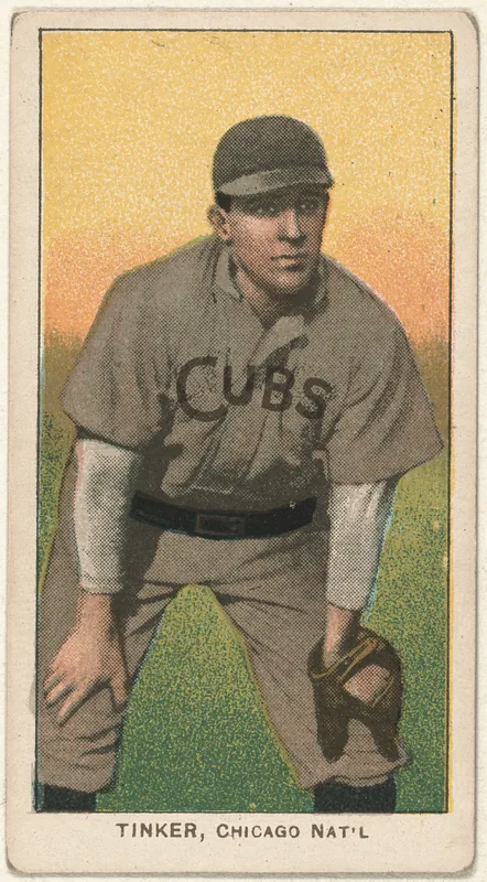 Front of Joe Tinker card, 1909 T206 White Borders, catalog no. 4844