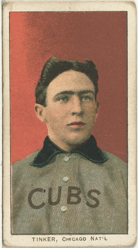 Front of Joe Tinker card, 1909 T206 White Borders, catalog no. 4848