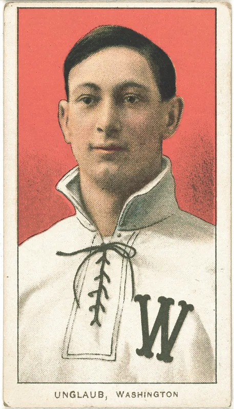 Front of Bob Unglaub card, 1909 T206 White Borders, catalog no. 4879