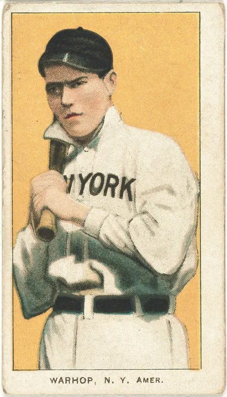Front of Jack Warhop card, 1909 T206 White Borders, catalog no. 4967