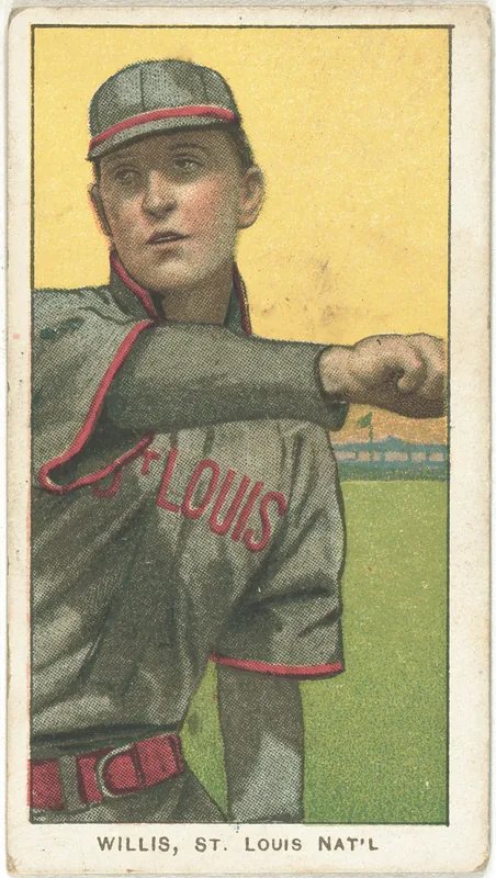 Front of Vic Willis card, 1909 T206 White Borders, catalog no. 5123