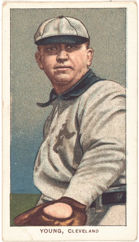 Front of Cy Young card, 1909 T206 White Borders, catalog no. 5220