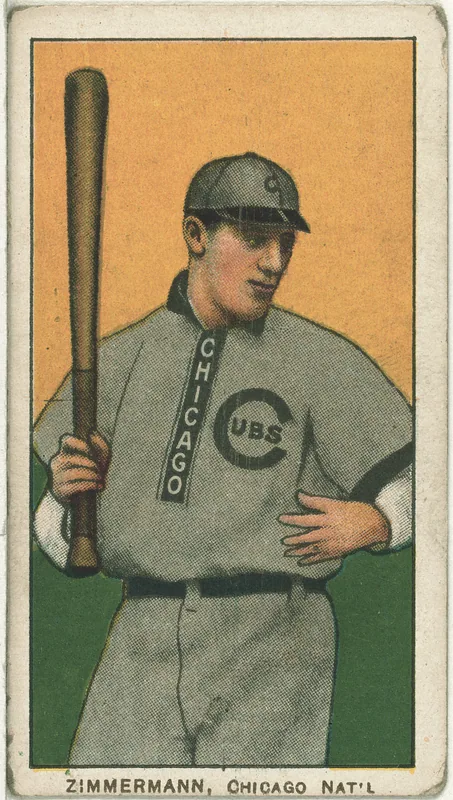 Front of Heinie Zimmerman card, 1909 T206 White Borders, catalog no. 5259