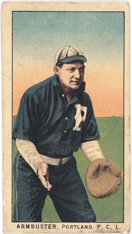 Front of Charley Armbruster card, 1909 T212 Obak, catalog no. 81