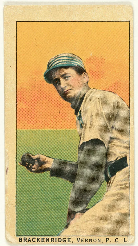 Front of John Brackenridge card, 1909 T212 Obak, catalog no. 92