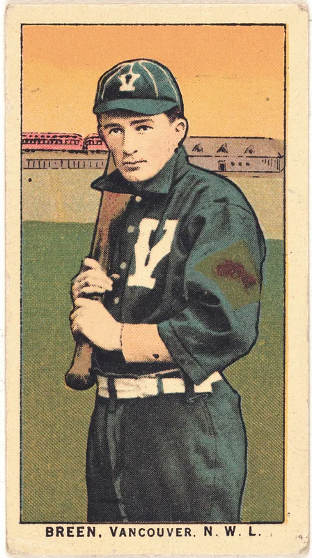 Front of Dick Breen card, 1909 T212 Obak, catalog no. 95