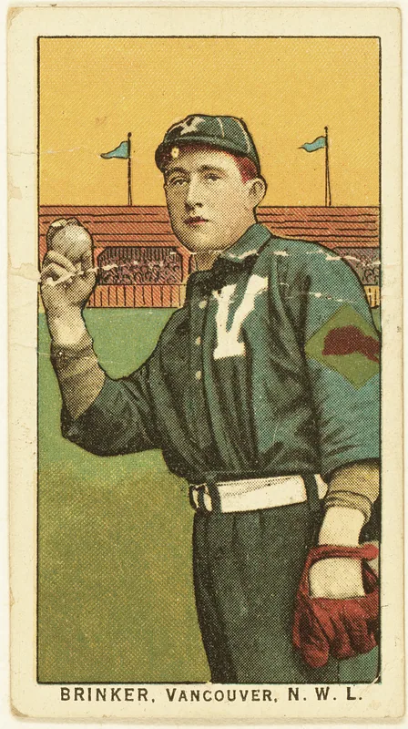 Front of Bill Brinker card, 1909 T212 Obak, catalog no. 97