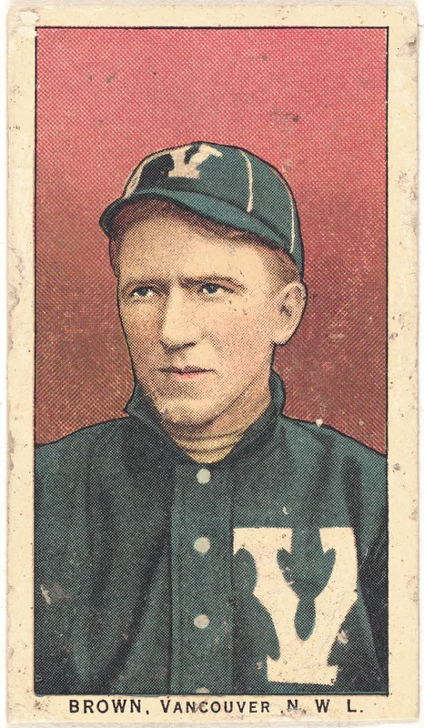 Front of Bob Brown card, 1909 T212 Obak, catalog no. 100