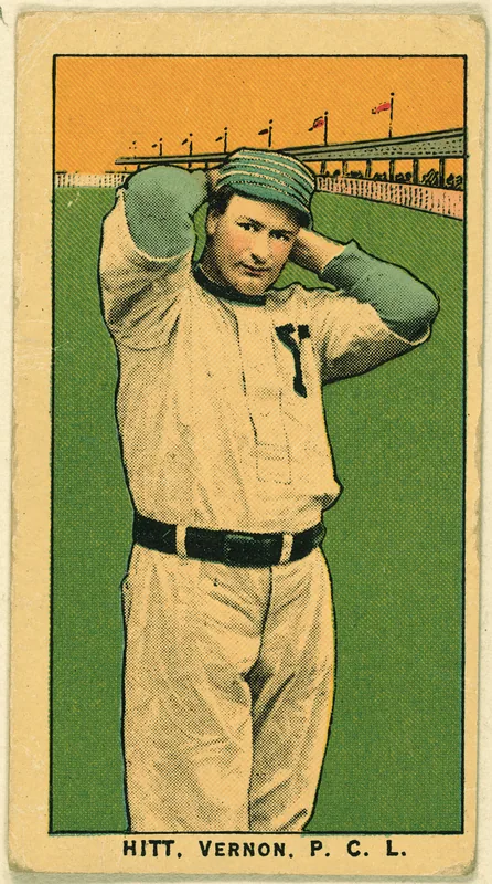 Front of Roy Hitt card, 1909 T212 Obak, catalog no. 155