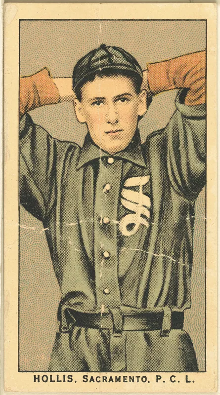 Front of Babe Hollis card, 1909 T212 Obak, catalog no. 157