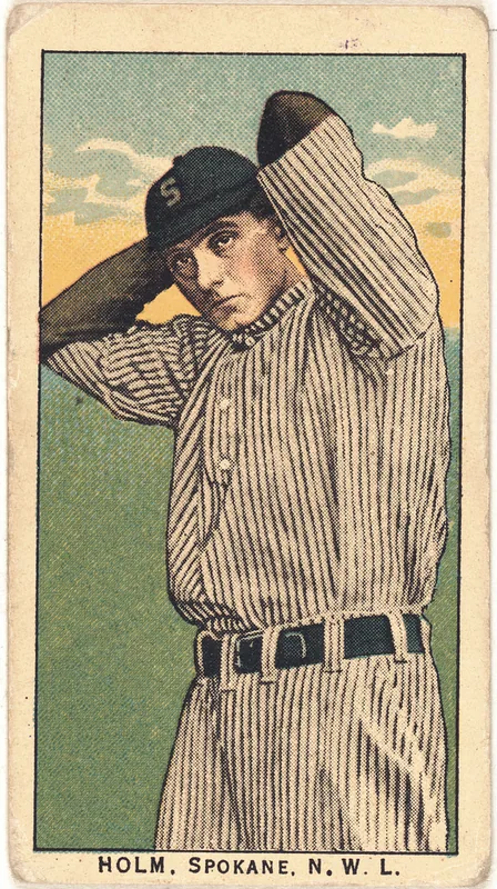 Front of Victor Holm card, 1909 T212 Obak, catalog no. 158