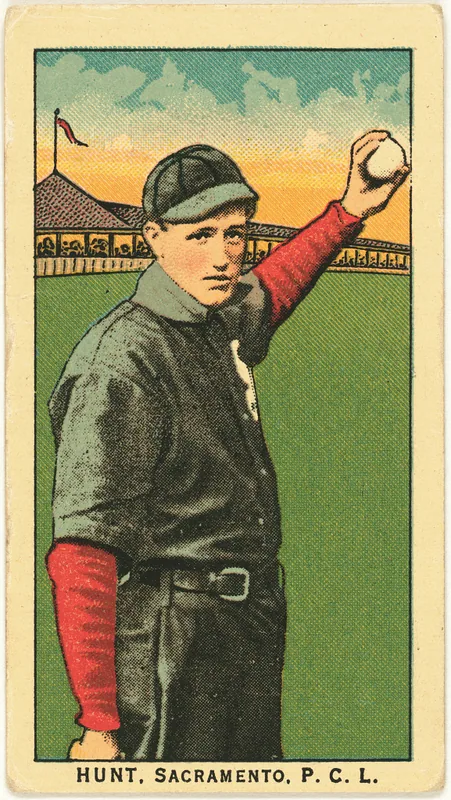 Front of Benjamin Hunt card, 1909 T212 Obak, catalog no. 160