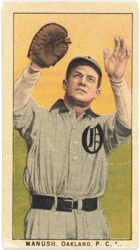 Front of George Manush card, 1909 T212 Obak, catalog no. 178