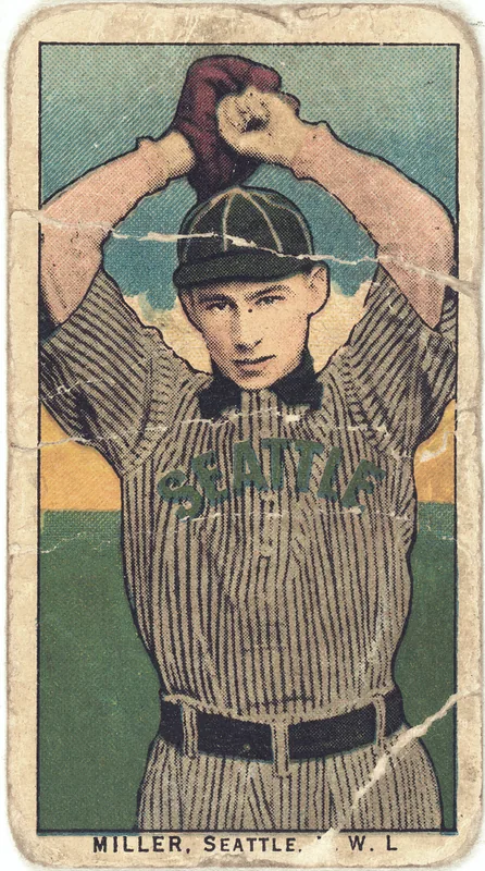 Front of Lefty Miller card, 1909 T212 Obak, catalog no. 184