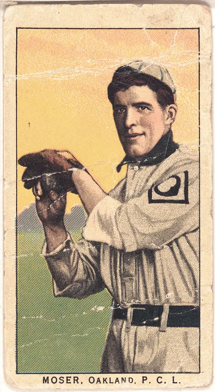 Front of Walt Moser card, 1909 T212 Obak, catalog no. 187
