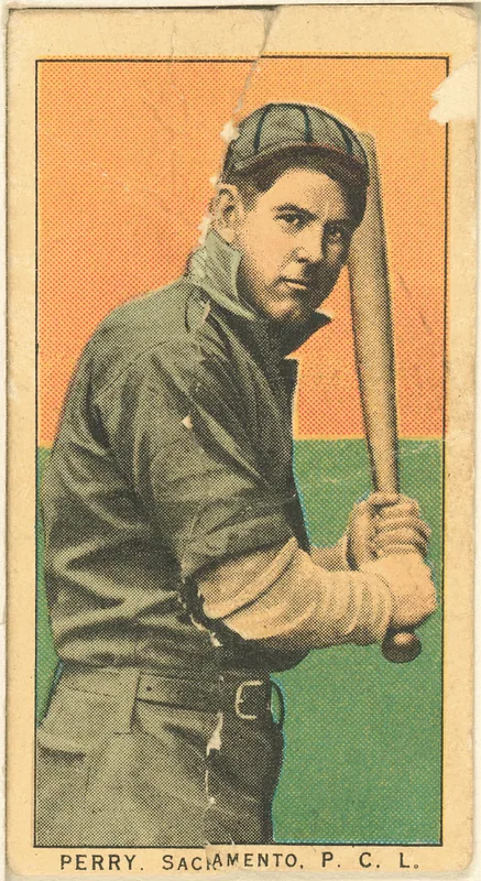 Front of Hank Perry card, 1909 T212 Obak, catalog no. 202