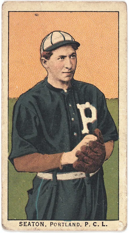 Front of Tom Seaton card, 1909 T212 Obak, catalog no. 215