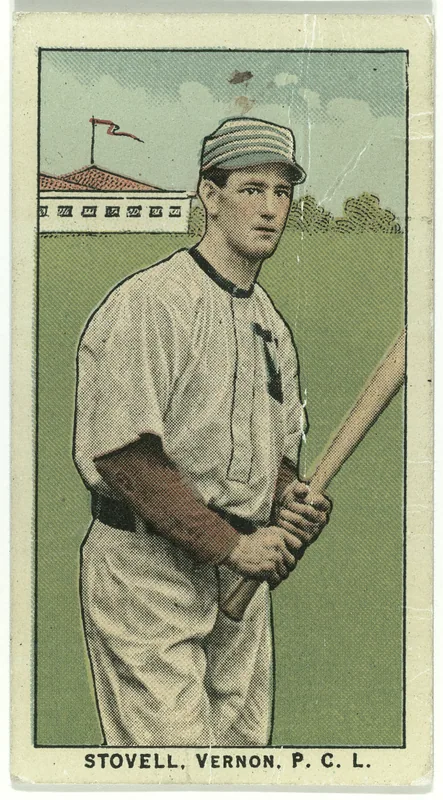 Front of Jesse Stovall card, 1909 T212 Obak, catalog no. 228