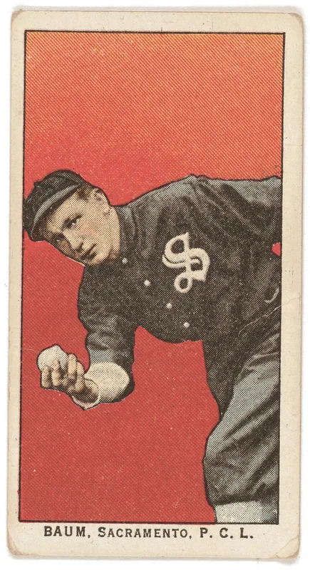 Front of Charles Baum card, 1909 T212 Obak, catalog no. 261