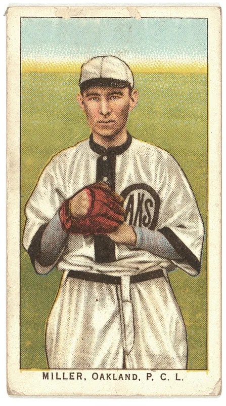 Front of Lefty Miller card, 1909 T212 Obak, catalog no. 349