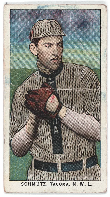 Front of Charlie Schmutz card, 1909 T212 Obak, catalog no. 381