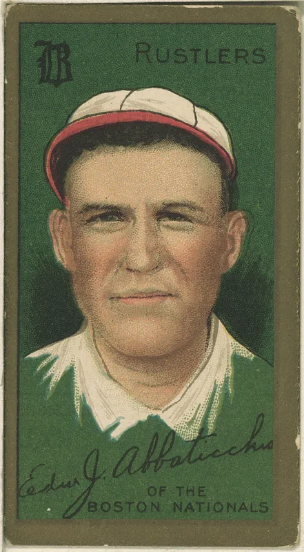 Front of Ed Abbaticchio card, 1911 T205 Gold Borders, catalog no. 6