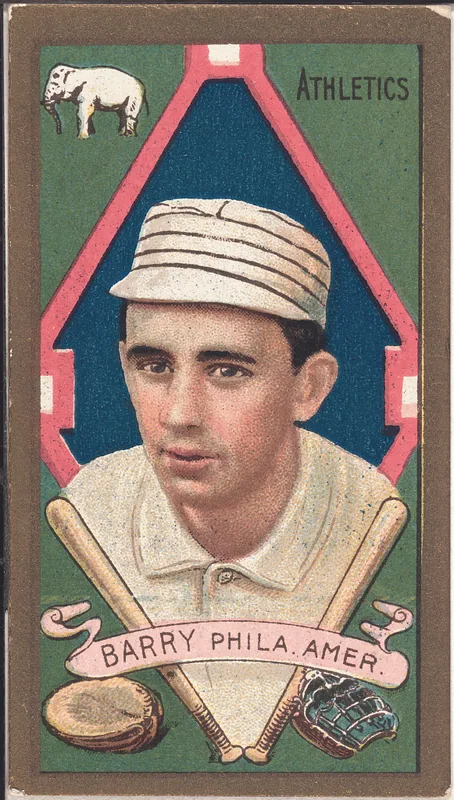 Front of Jack Barry card, 1911 T205 Gold Borders, catalog no. 72
