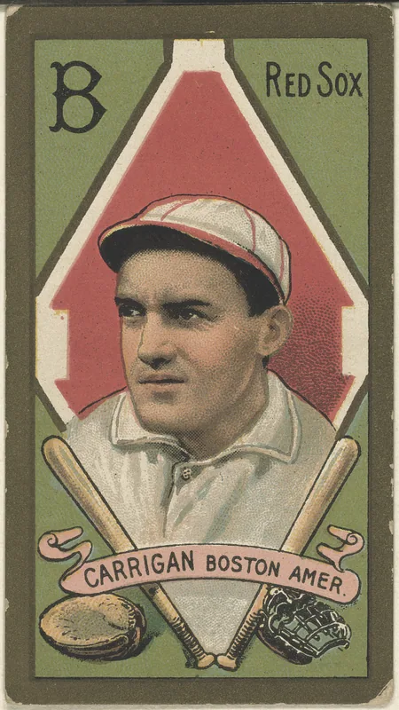 Front of Bill Carrigan card, 1911 T205 Gold Borders, catalog no. 212