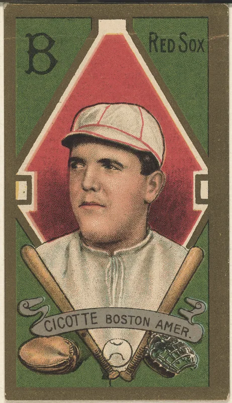 Front of Eddie Cicotte card, 1911 T205 Gold Borders, catalog no. 247