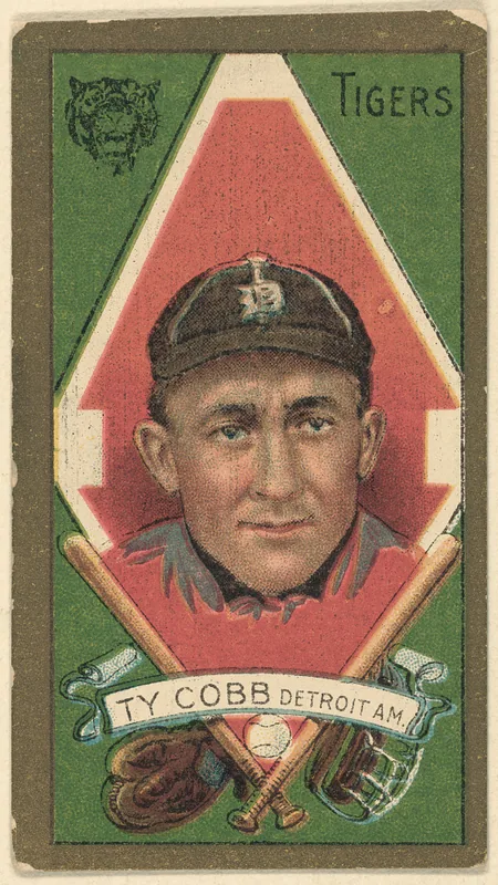 Front of Ty Cobb card, 1911 T205 Gold Borders, catalog no. 262