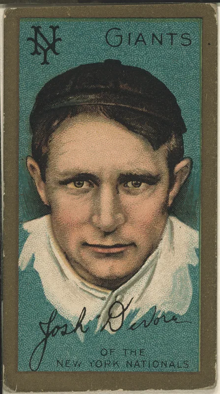Front of Josh Devore card, 1911 T205 Gold Borders, catalog no. 338