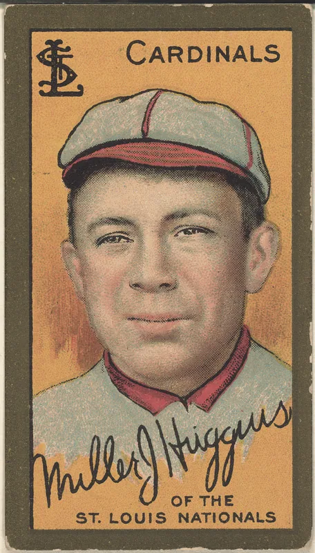 Front of Miller Huggins card, 1911 T205 Gold Borders, catalog no. 657