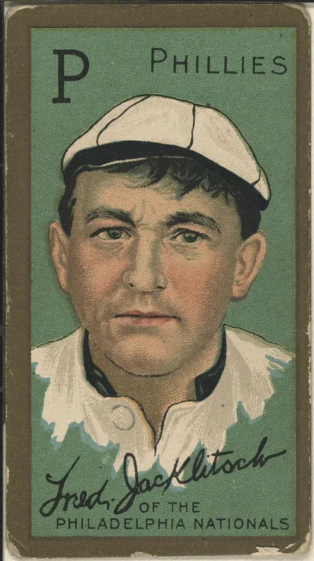 Front of Fred Jacklitsch card, 1911 T205 Gold Borders, catalog no. 678