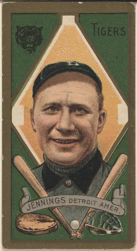 Front of Hughie Jennings card, 1911 T205 Gold Borders, catalog no. 684