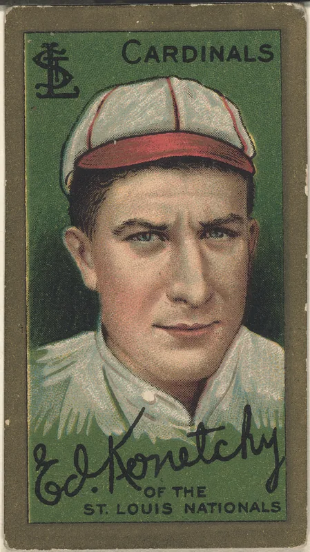 Front of Ed Konetchy card, 1911 T205 Gold Borders, catalog no. 745