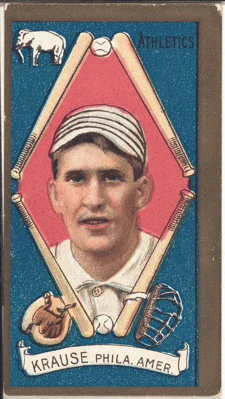 Front of Harry Krause card, 1911 T205 Gold Borders, catalog no. 750